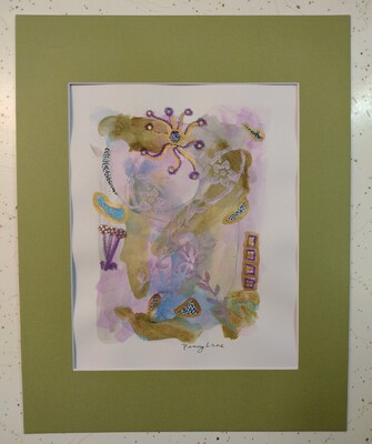 Dreams of Summer Abstract Watercolor Painting Finished Art 11x14 with Moss Matte Included - image1